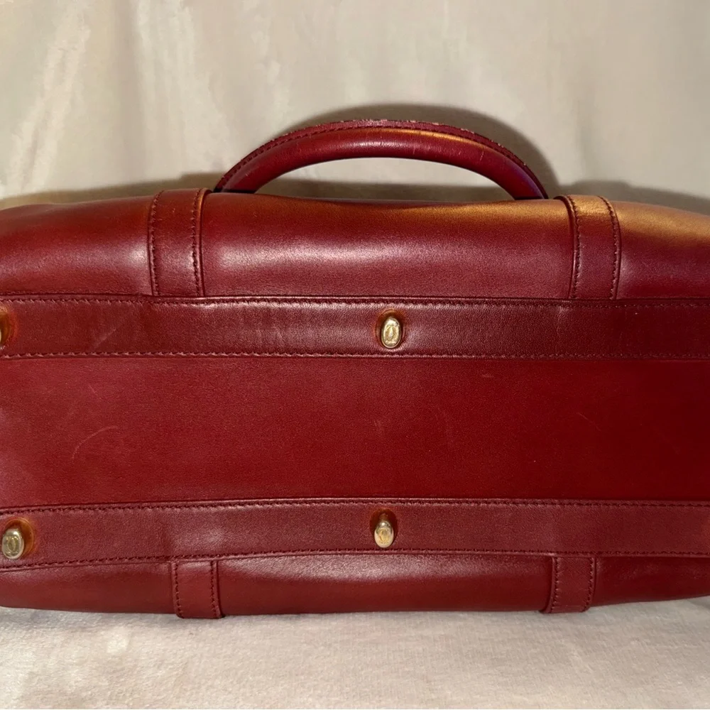 Cartier Elegant Burgundy Leather Handbag COA - Picture 9 of 15